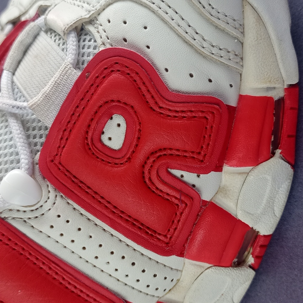 Nike Air More Uptempo Varsity Red Athletic Shoes 414962-100 - Picture 7 of 14